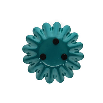 enamel cupped flower candle holder - blue