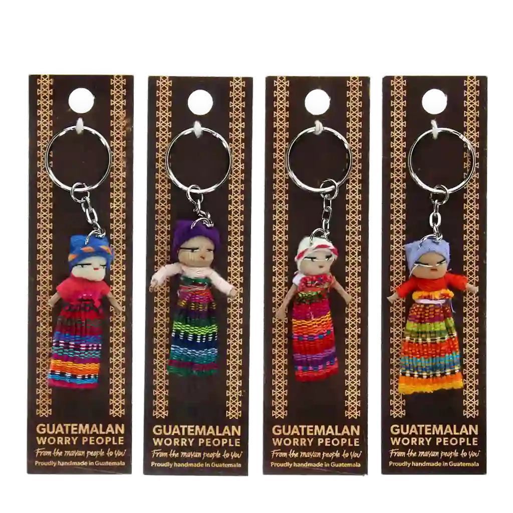 worry dolls with keyring - assorted