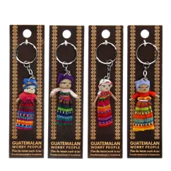 worry dolls with keyring - assorted