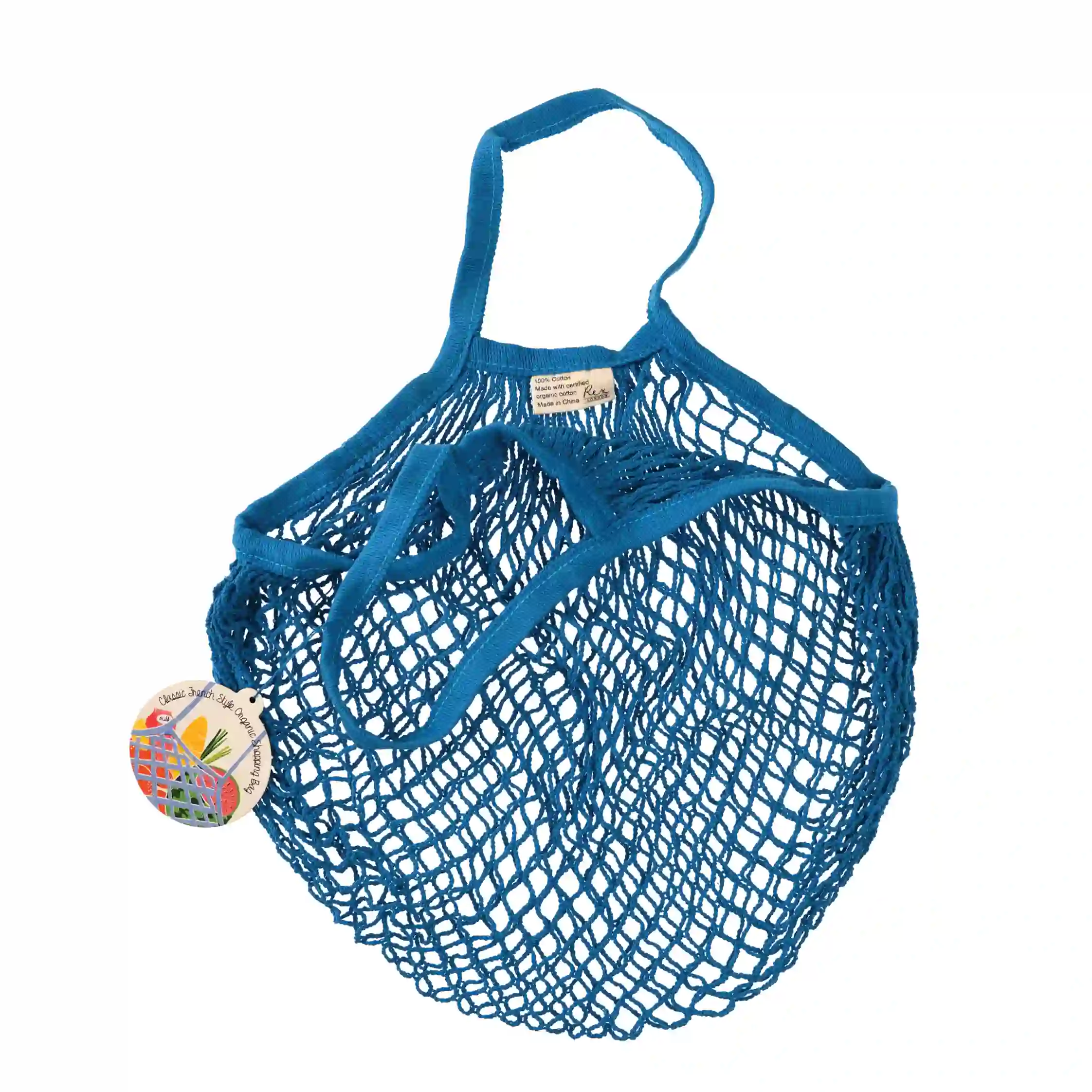 organic cotton net bag - greek blue