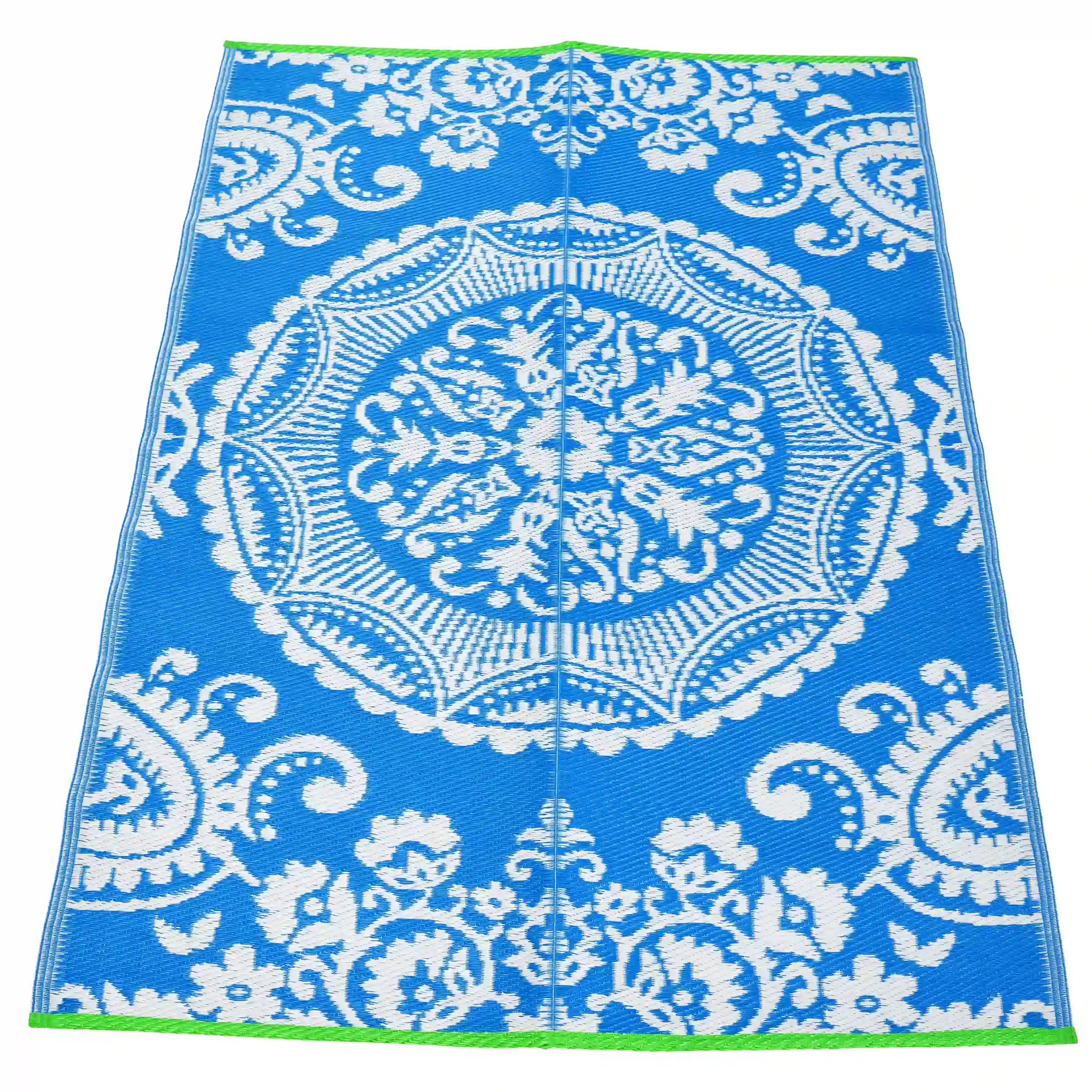 recycled outdoor rug (180 x 120 cm) - blue