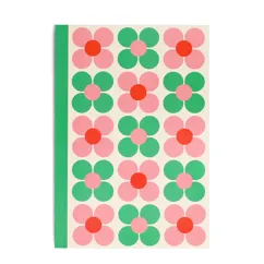 a5 notebook - pink and green daisy a5 notebook - pink and green daisy