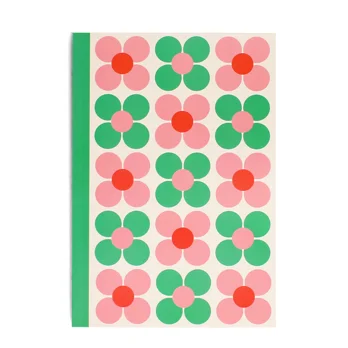 a5 notebook - pink and green daisy a5 notebook - pink and green daisy