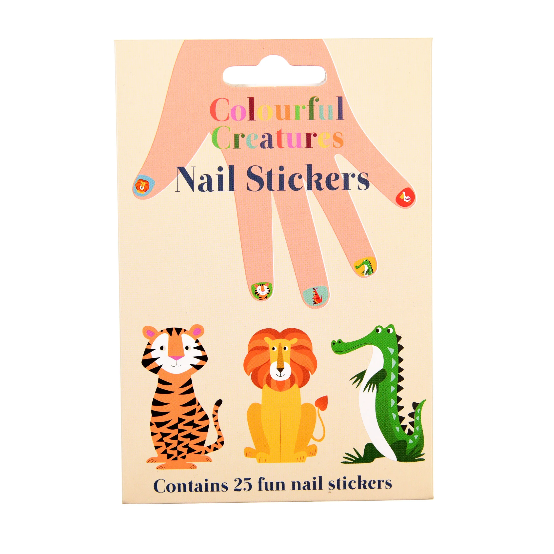 autocollants pour ongles "colourful creatures" (paquet de 25)