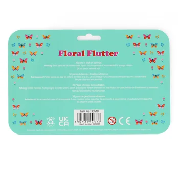 stick on earrings (30 pairs) - floral flutter stick on earrings (30 pairs) - floral flutter