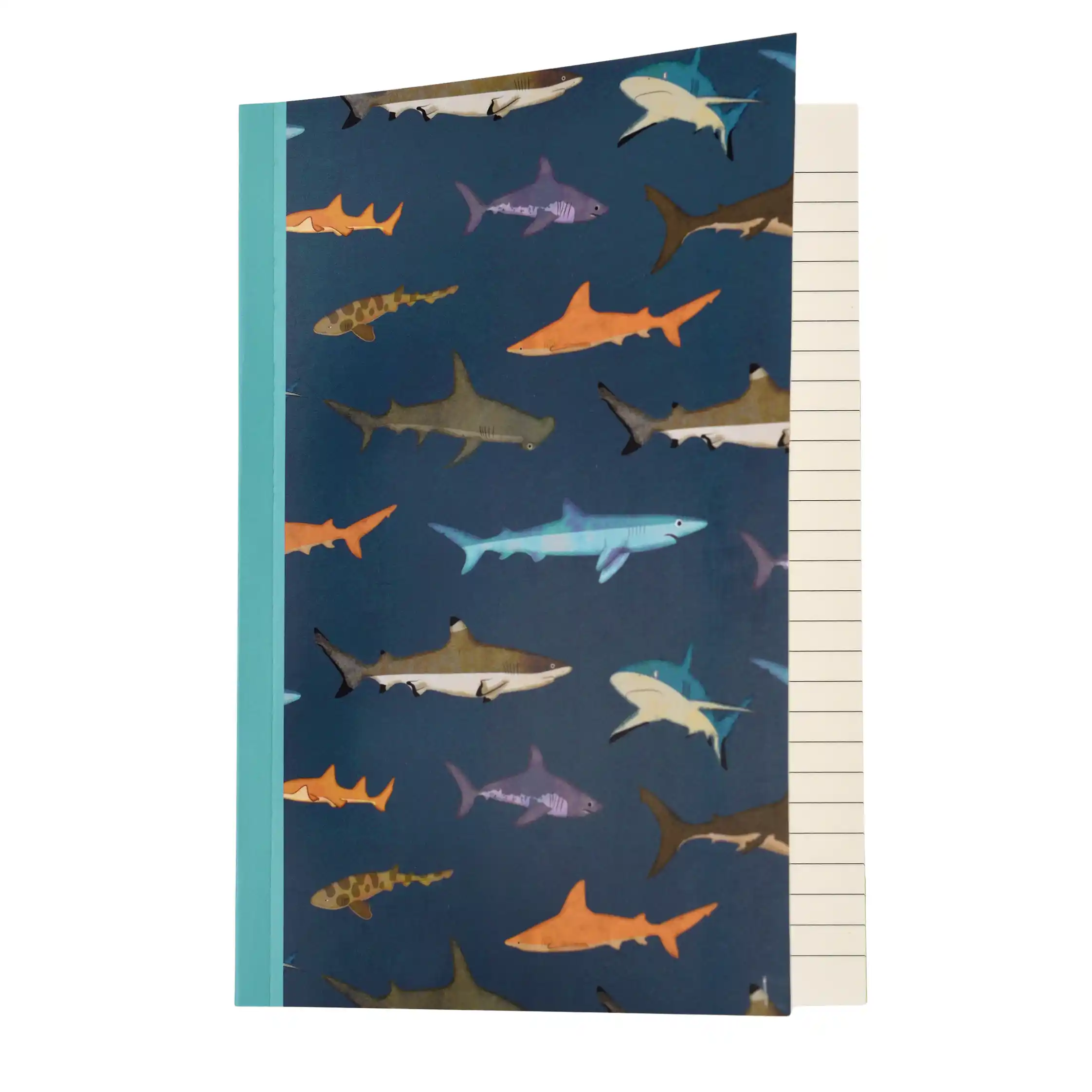 liniertes notizbuch a5 sharks