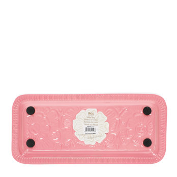 rectangular enamel trinket tray - pink