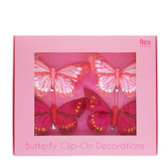 décorations papillon en plumes à pince (lot de 4) - 12 cm x 6 cm