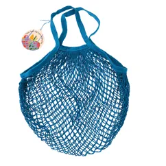 sac filet à provision bleu grec en coton biologique