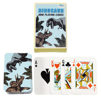 dinosaur mini playing cards - prehistoric land