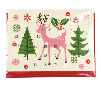 miniature advent calendar christmas card - 50s christmas
