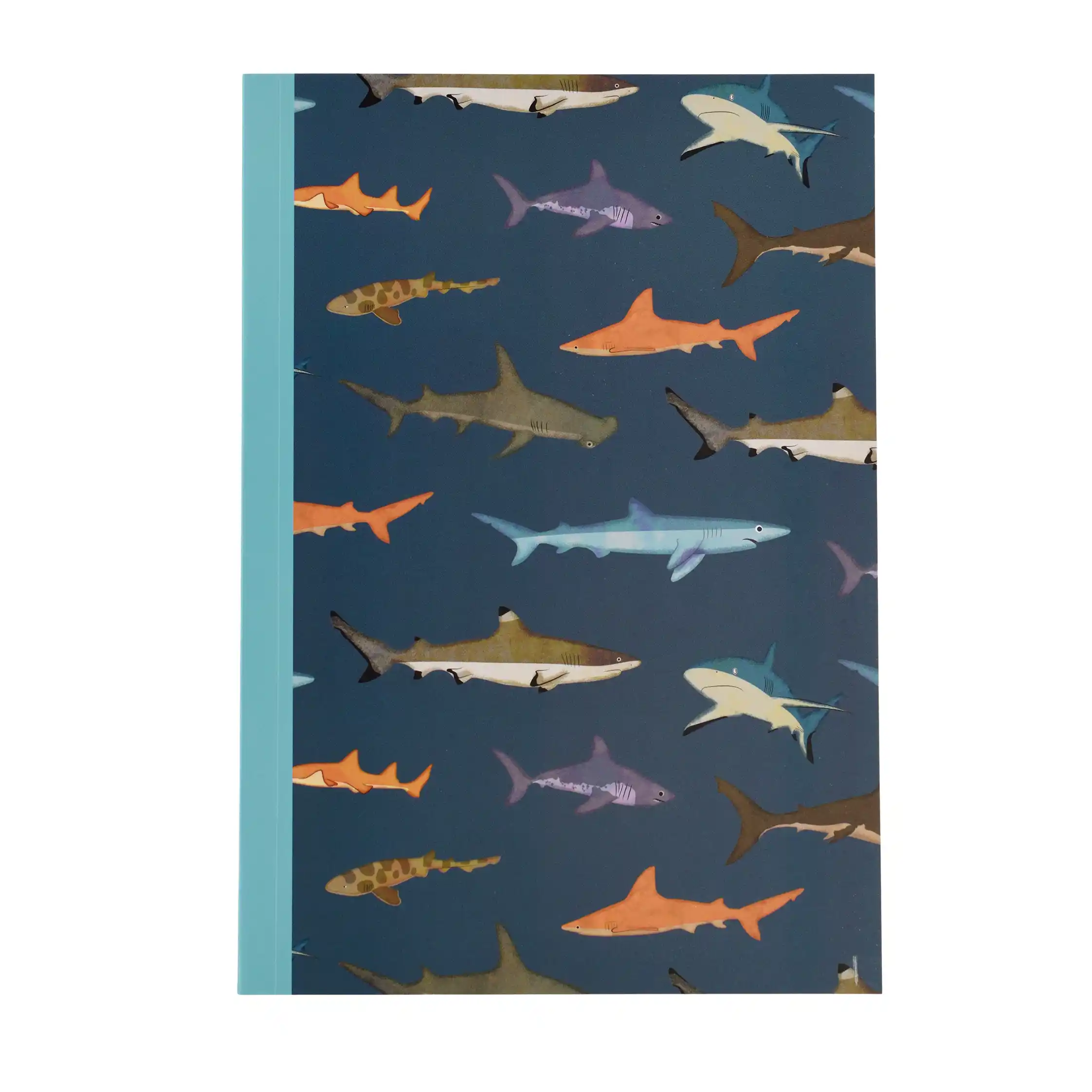 cuaderno rayas a5 sharks