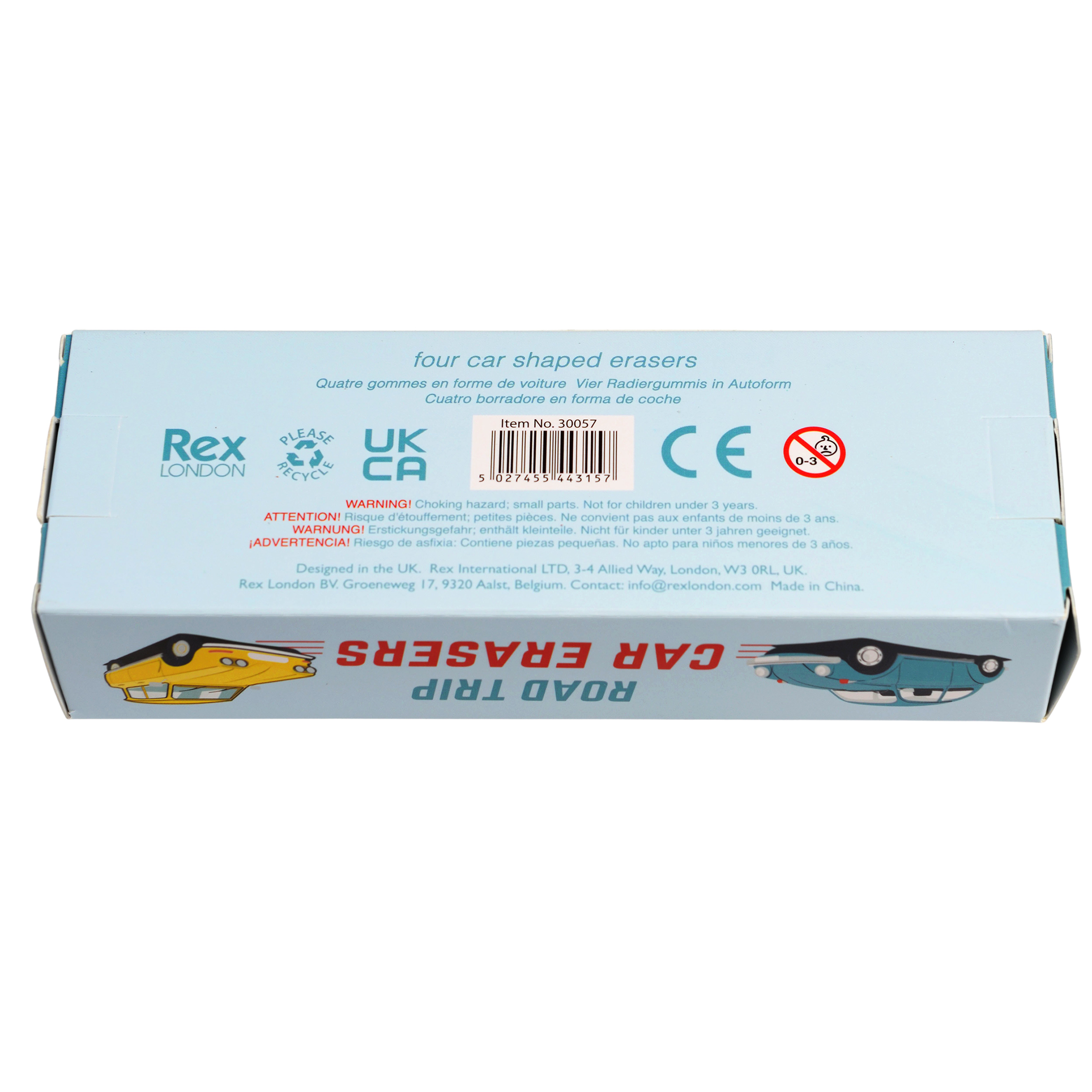 car erasers (set of 4) - road trip