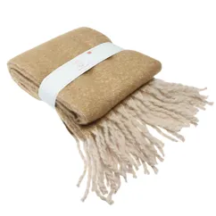 gewebte decke mit fransen (127 x 152cm) - senfgelb gewebte decke mit fransen (127 x 152cm) - senfgelb