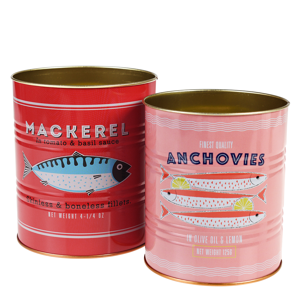 medium storage tins (set of 2) - fish