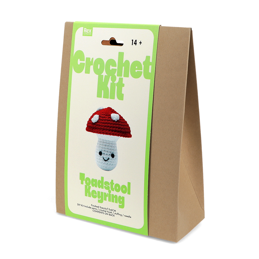 crochet keyring kit - mushroom