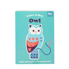 learn to sew wooden hand-stitch set - owl learn to sew wooden hand-stitch set - owl