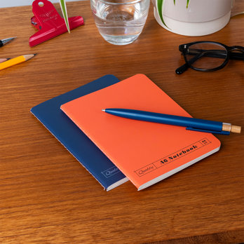 carnets a6 (lot de 2) - orange & bleu