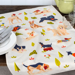 cotton tea towel - dog park