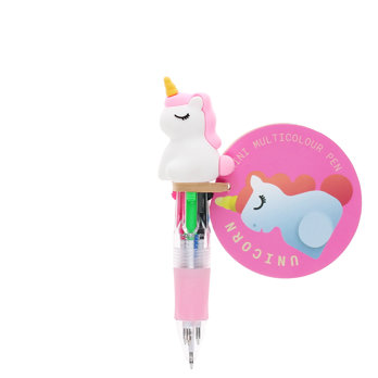 mini stylo à bille quatre couleurs - unicorn