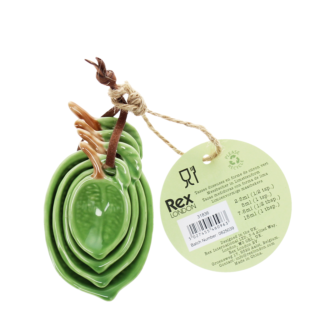 ceramic measuring spoons (set of 4) - limes