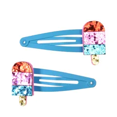 glitter hair clips (set of 2) - ice lolly