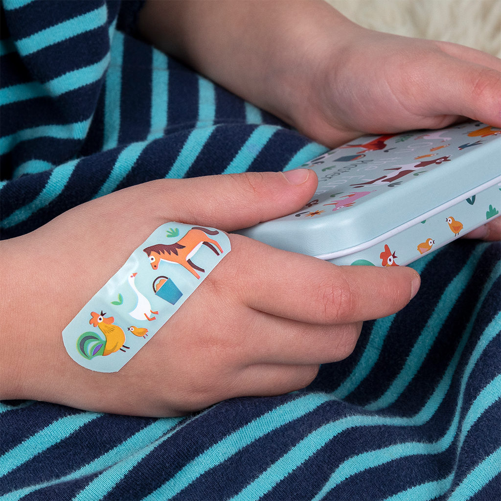 children's plasters in a tin (30 pcs) - farmyard
