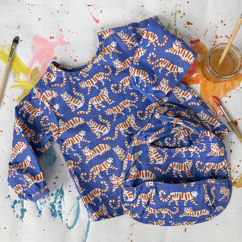 messy play bib and vest set - tiger
