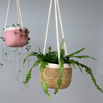 natural hanging u shape basket