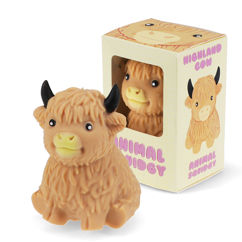 jouet animal malléable - vache des highlands