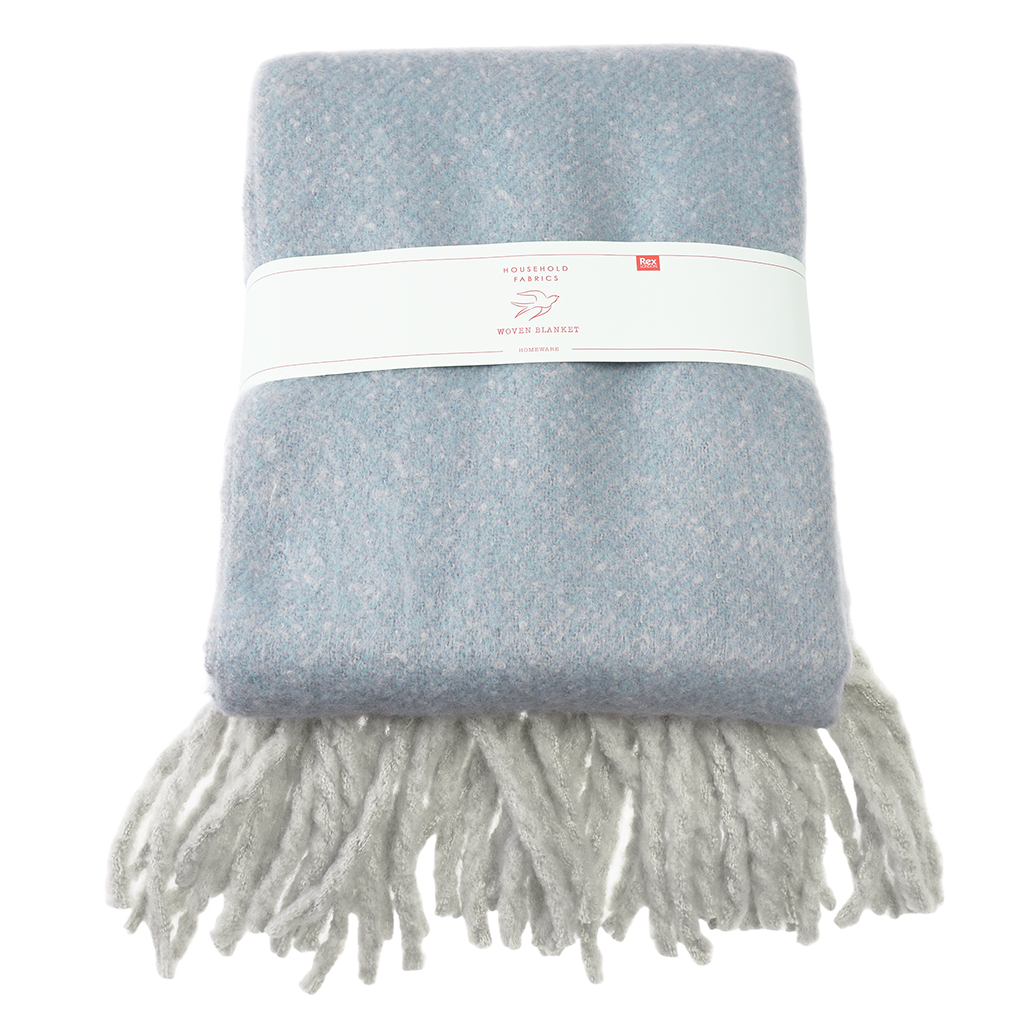 ultra soft woven blanket (127 x 152cm) - light blue