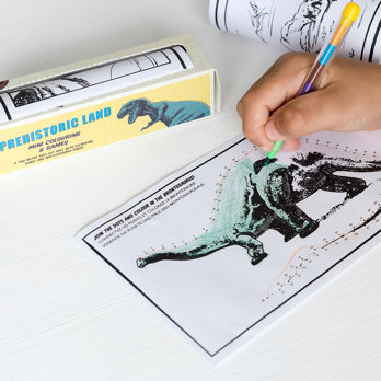 mini colouring and games - prehistoric land