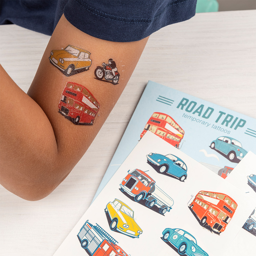 tatouages temporaires road trip (2 feuilles)