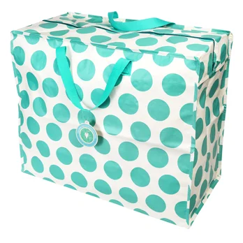 jumbo storage bag - turquoise on white spotlight jumbo storage bag - turquoise on white spotlight