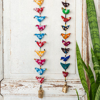 30 birds recycled cloth hanging decoration