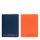carnets a6 (lot de 2) - orange & bleu