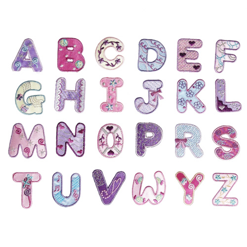 broderie alphabet filles transfert t-shirt