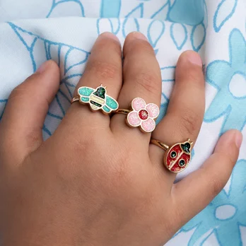 glitter rings (set of 3) - ladybird glitter rings (set of 3) - ladybird