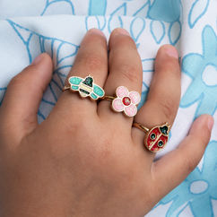 glitter rings (set of 3) - ladybird