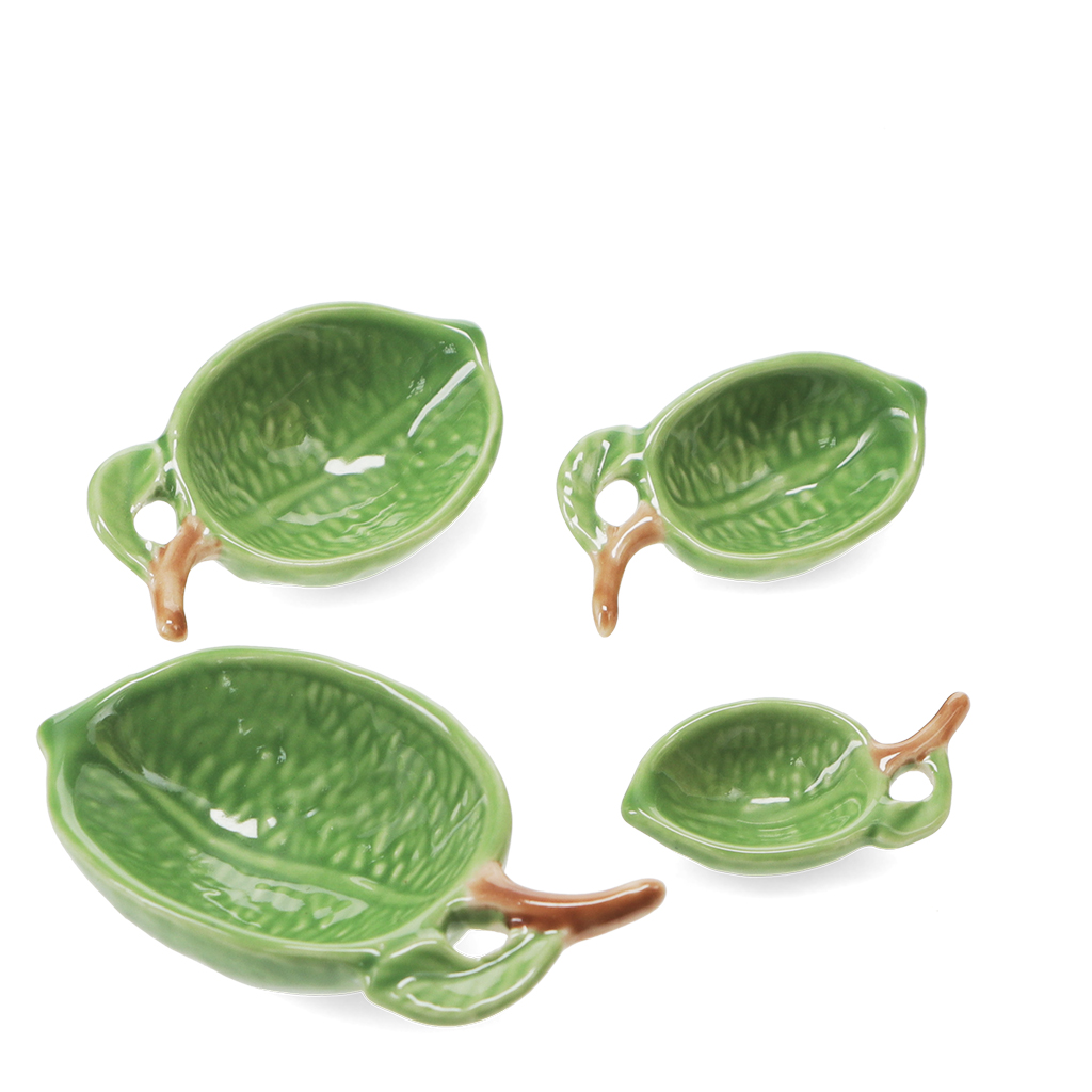 ceramic measuring spoons (set of 4) - limes