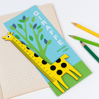 wooden ruler - yellow giraffe
