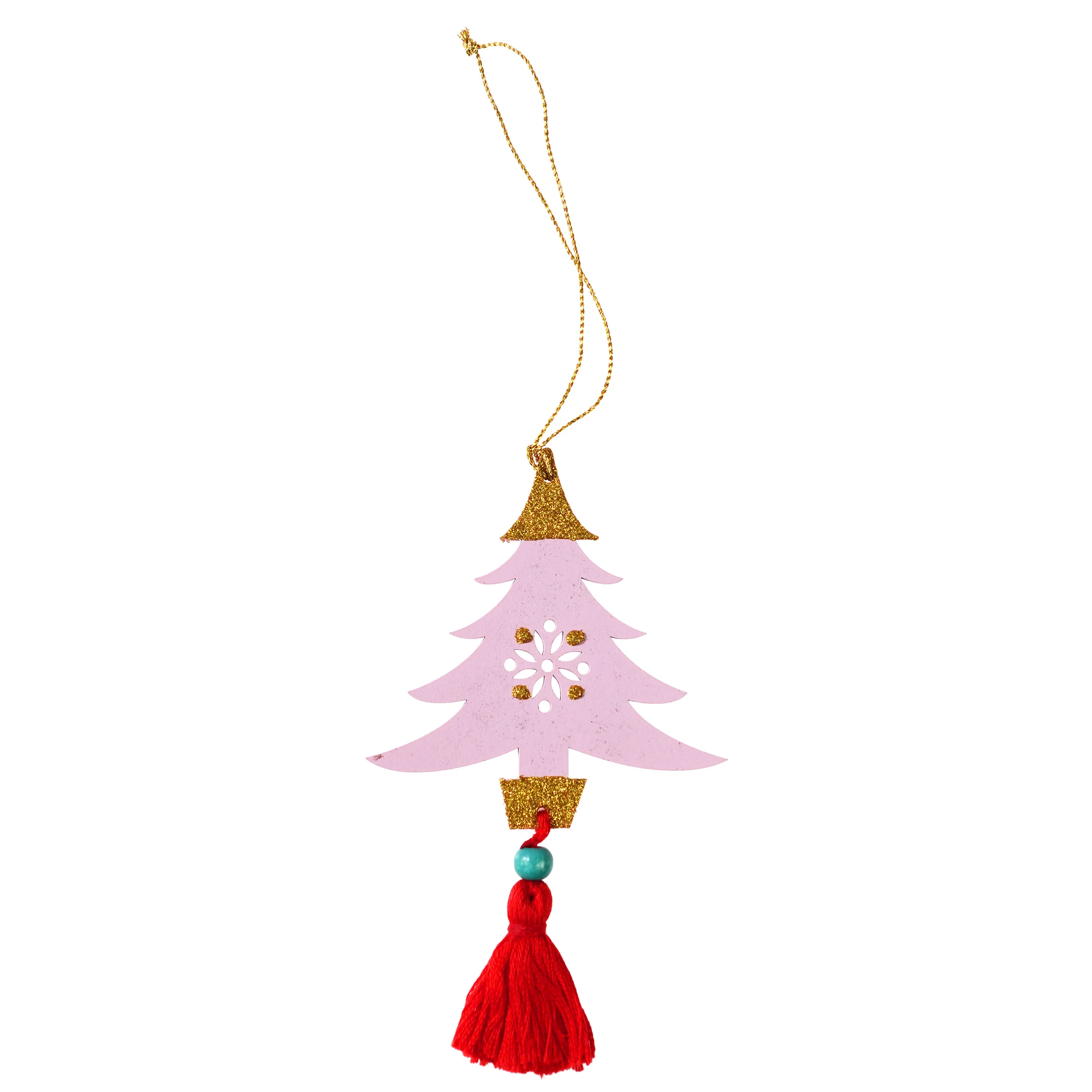 decoración árbol de navidad madera en rosa