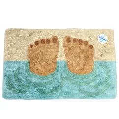 tufted cotton bath mat - bathing feet