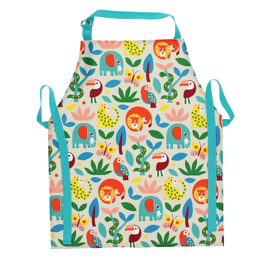 tablier enfant en coton essuyable - wild wonders