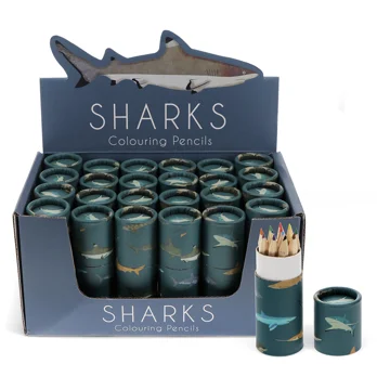 dose mit 12 buntstiften sharks dose mit 12 buntstiften sharks