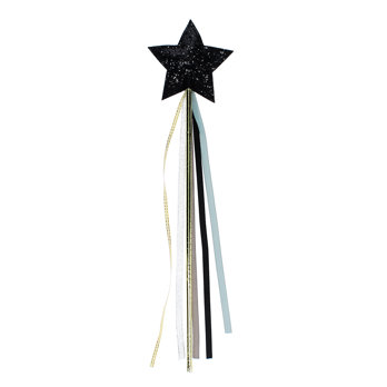 glitter wand - black star