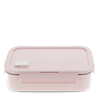 double wall lunch box with divider - pink