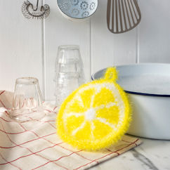 non-scratch scrubber dishcloth - lemon