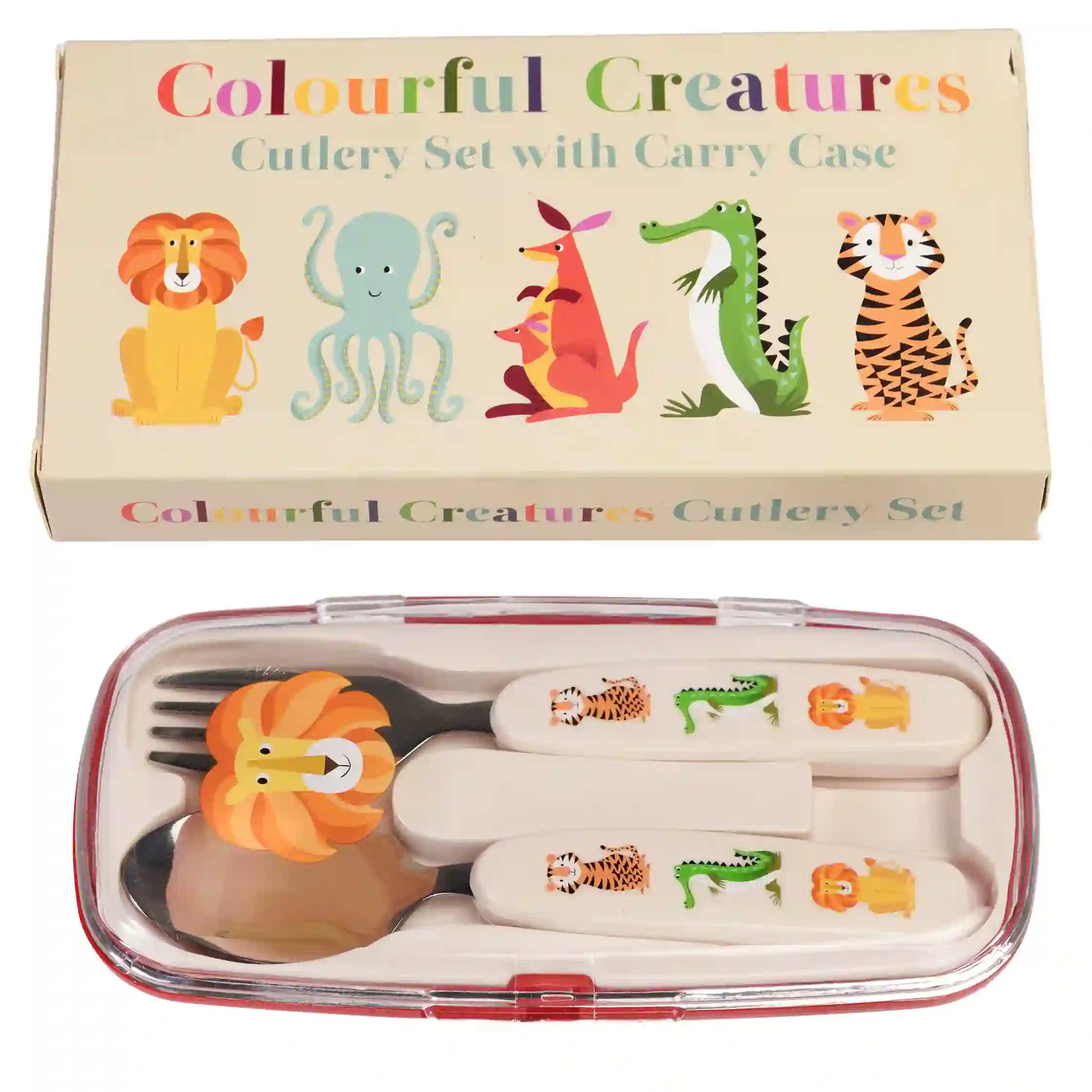 children's cutlery set - colourful creatures