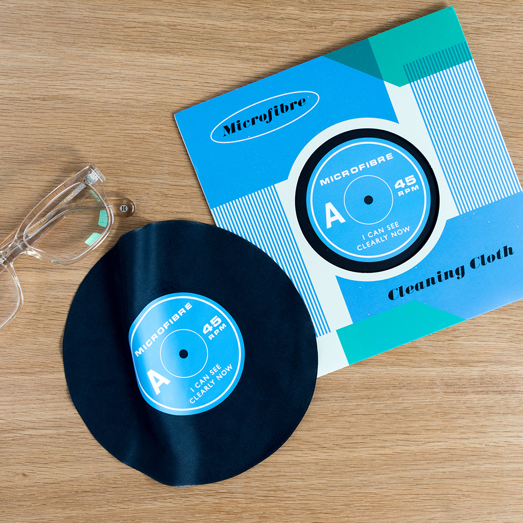 record microfibre cloth - "i can see clearly now" 